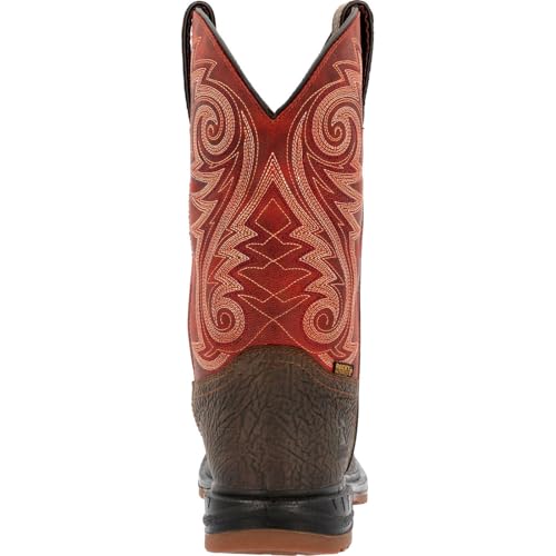 Rocky Mens Worksmart 11 Inch Waterproof Composite Toe Work/Duty - Brown, Red4