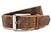 Nickel Smart Roan Mountain Brown Leather Belt - Distressed 36