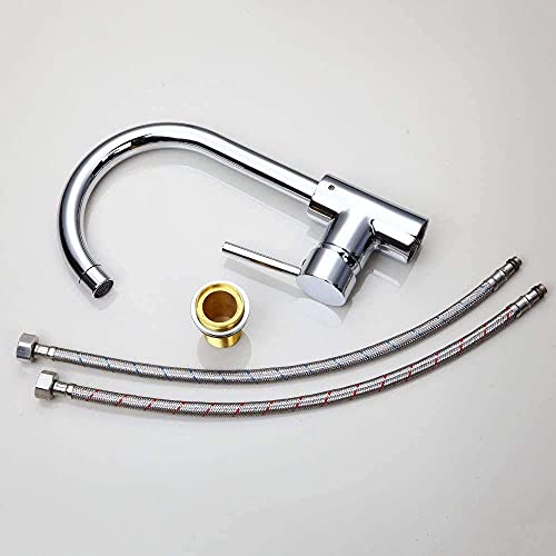 Robinet d'évier de salle de bain avec mitigeur pivotant sur pont