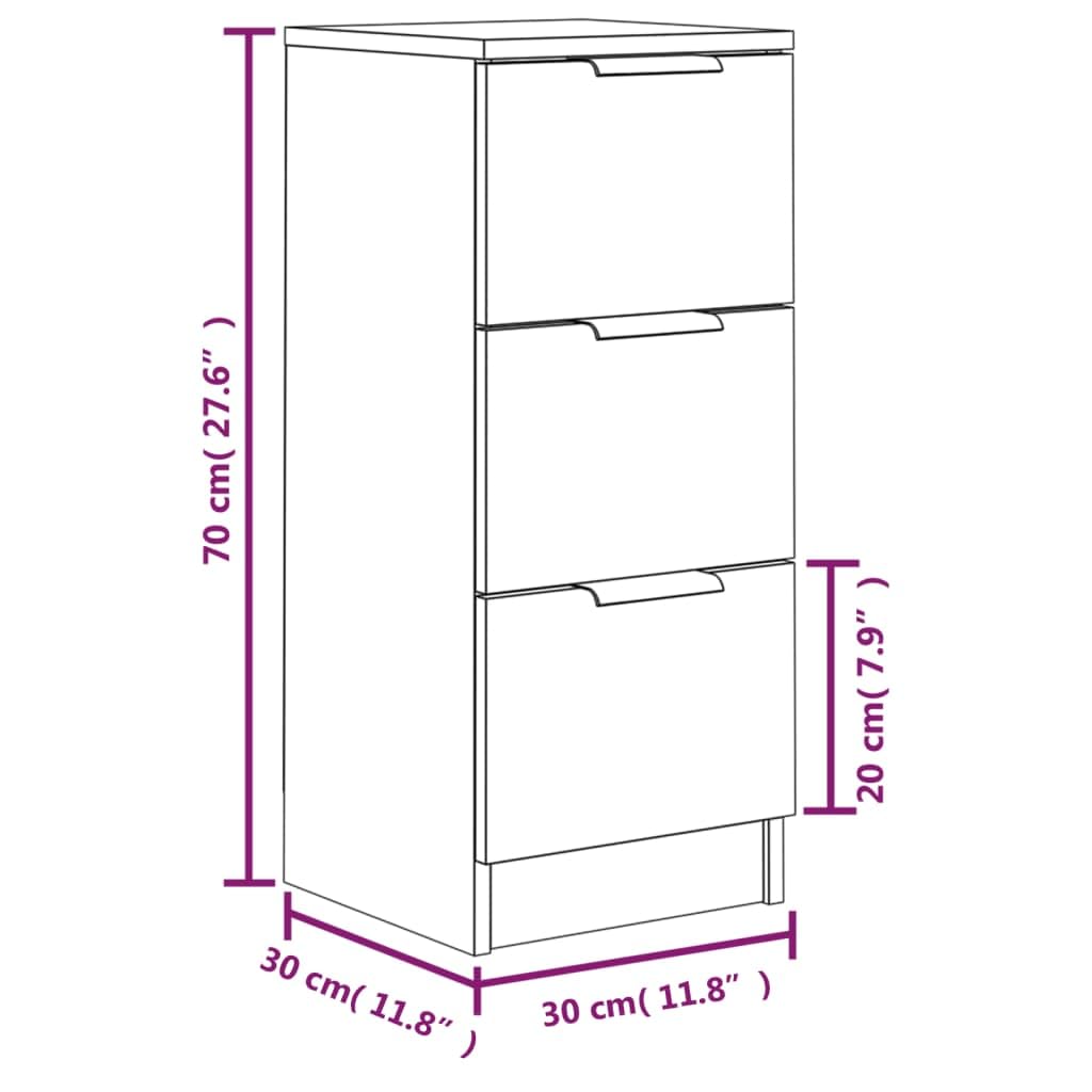 Dressoir 30x30x70 cm bewerkt hout zwart | -nl