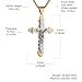 HZMAN Crucifix Cross Necklace for Men Stainless Steel Retro Inspiring The Lord's Prayer Cross Pendant Christian Faith Jewelry Gift (Gold)