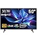 XUW 50 Zoll UHD 4K Smart TV, D-LED-Hintergrundbeleuchtung Fernseher, randloses Design, HDMI USB DVB-T2/S2 RJ45 Anschluss, großer Bildschirm für Wohnzimmer, Schlafzimmer, Home Entertainment - schwarz