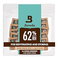 Boveda zur Aufbewahrung von Kräutern | 2-Wege-Feuchtigkeitsregulierung mit 62% relativer Feuchtigkeit | Größe 4 schützt bis zu 15 g Blüten | verhindert den Verlust von Terpenen | 10 Stück