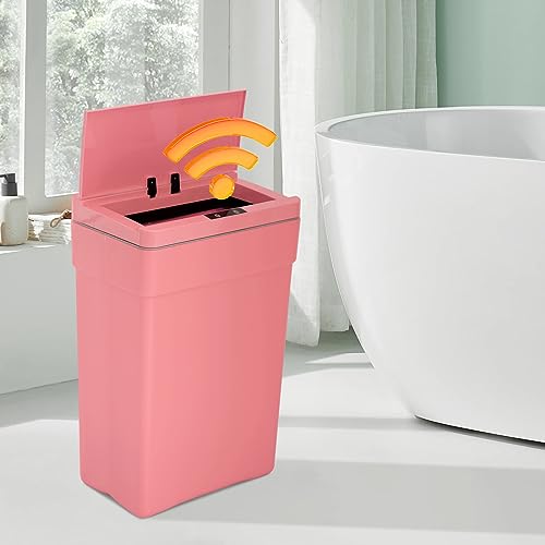 Caneca de basura rectangular rectangular rosa 13 galones