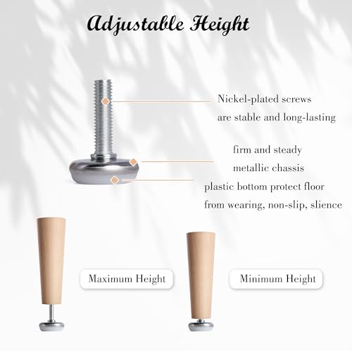 SPDYCESS 8 pcs M8 X 28MM Adjustable Levelling Feet, Screw-in Round Base Furniture Feet, Non-tilt Threaded Fixed Foot - Image 3