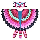 Flying Childhood Owl Costume for Kids Bird Wings Toddler Boy Girl Dress Up Wings Cape Shawl with Headpiece Party Favors Gifts