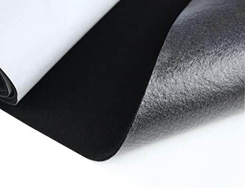 Filc samoprzylepny, miękki materiał filcowy, towar sprzedawany na metry, grubość 3 mm (400 x 150 cm, czarny)