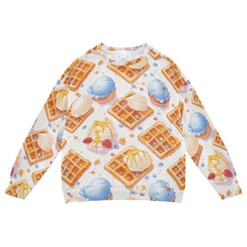 JUNZAN Ice Cream Cookies Kids Boys Pullover Hoodie Fleece Hoodies for Girls Party 4T