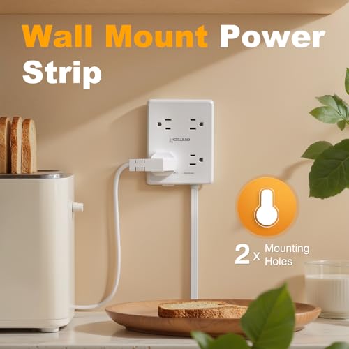 Extensión con protector eléctrico oviitech, 8 tomas, 4 puertos USB, cable de 1.83 m, 1350 Joules miniatura 5