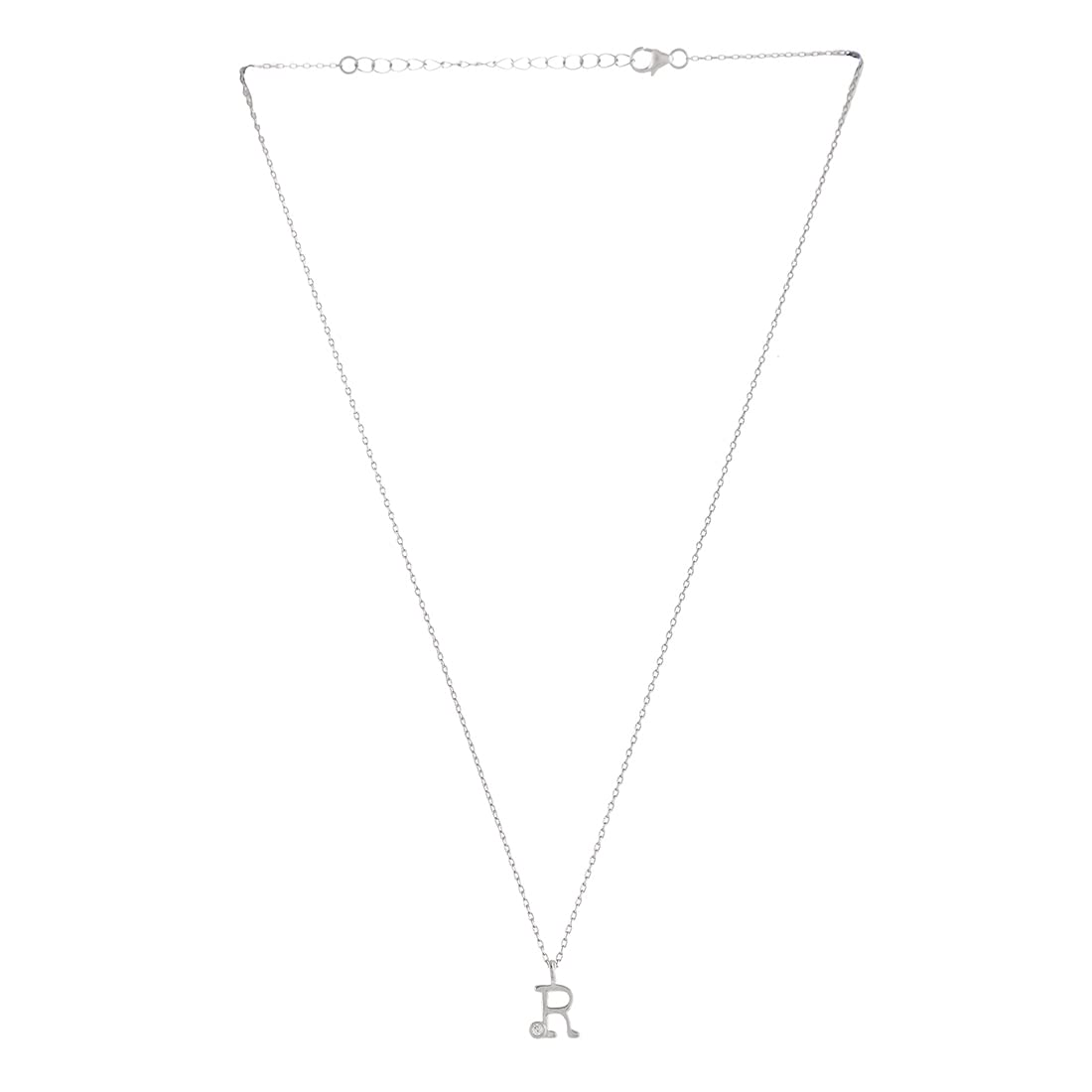 Alphabet R Round Cut CZ Pendant-image-8