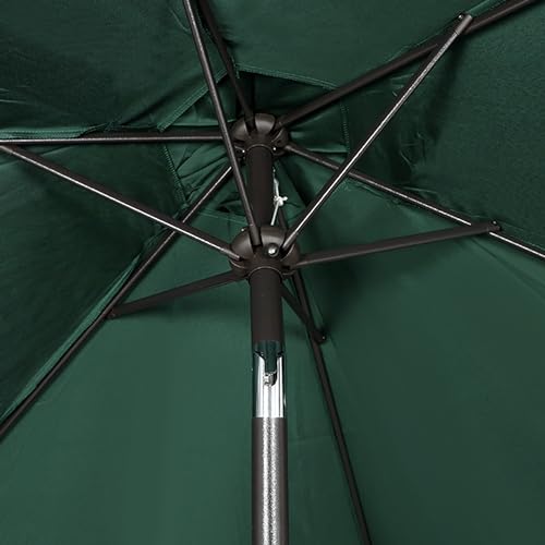 Image of Blissun 7.5 ft Patio Umbrella, Yard Umbrella, Outdoor Market Umbrella with Push Button Tilt Crank, Dark Green