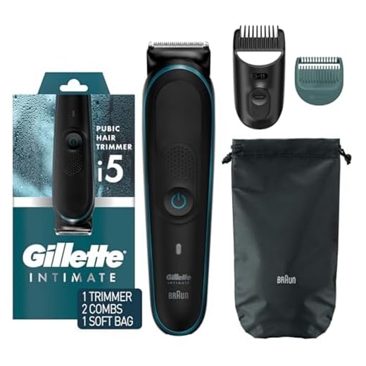 Gillette Aparador de pelos pubianos masculino Intime, SkinFirst para homens, impermeável, sem fio para uso molhado/seco, barbeador para homens, lâminas afiadas vitalícias