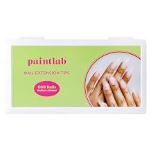 PaintLab Nail Extension Tips, Medium Almond Shape, Lightweight and Durable False Nail Tips for Professional and Home Use, 600-Piece Set