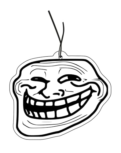 CME.Promo 2 x albero profumato con motivo Troll Face, distributore di profumo auto, auto tuning air freshener, ciondolo profumato per auto