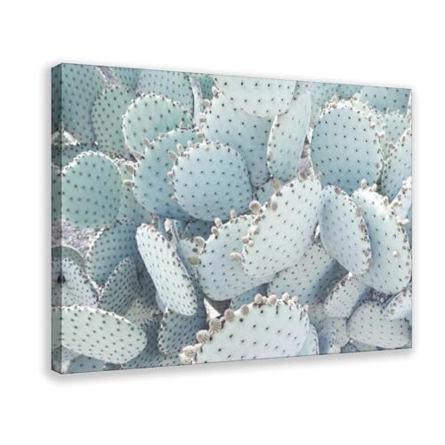 Impression sur toile de cactus vert clair pour chambre et bureau 20x30 cm