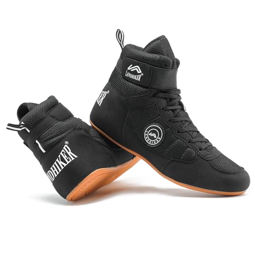 Image of HIKLDK Wrestling Shoes Men Black Boxing Shoe for Men