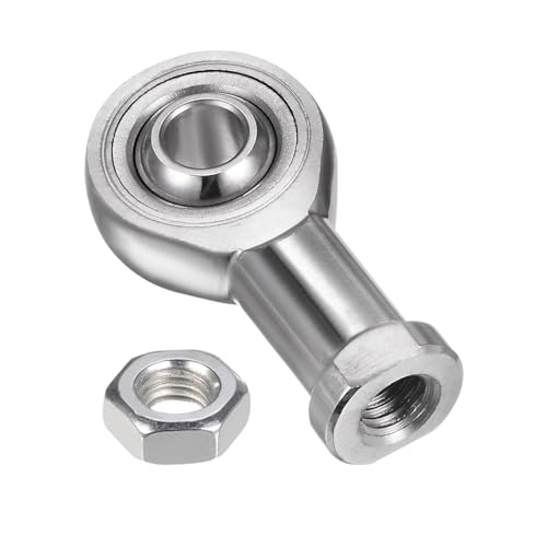 uxcell SSI8T/K 8mm Rod End Bearing M8x1.25 Female Right Hand Thread, Stainless Steel Rod End Joints with Jam Nut