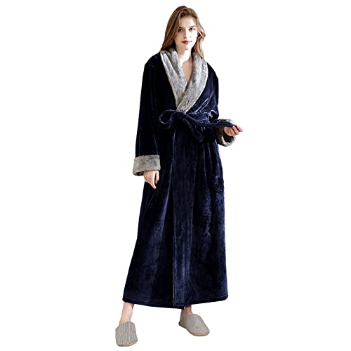Image of Hellomamma Long Bath Robe for Womens Plush Soft Fleece Bathrobes Nightgown Ladies Pajamas Sleepwear Housecoat