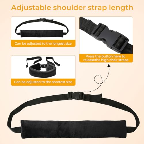 Image of twoworld High Chair Straps,Universal Baby Safety Strap,Highchair Harness | Chair Straps for Toddlers,Infant,Straps for High Chair(Grey and Black)