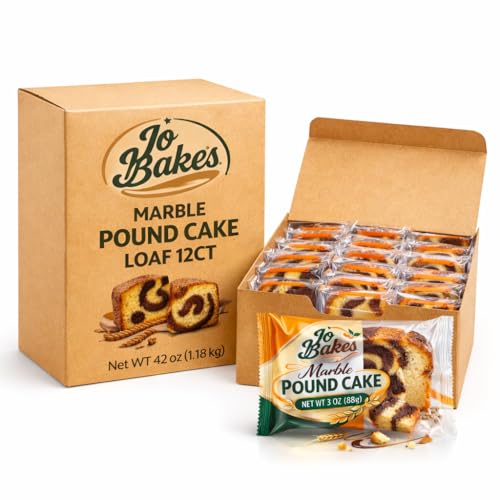 JO BAKES – Marble Pound Cake, Individually Wrapped Slices Snack,