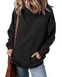 Black Hoodie Oversized Sweatshirt Fall Outfits for Women Sweaters Clothes L