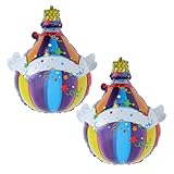 WHAMVOX Globos de Aluminio Forma Globo Aerostático 2 Piezas para Decoración de Bodas y Cumpleaños, Adornos Reutilizables para Fiestas Temáticas y Suministros de Decoración