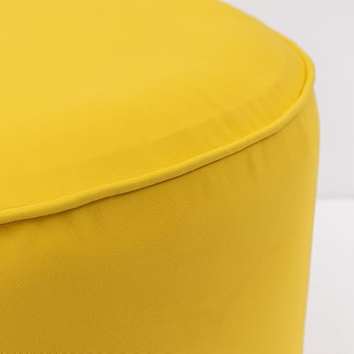 Image of QILLOWAY Inflatable Outdoor Ottoman for Patio, Waterproof Round Pouf, Inflatable Foot Rest, Outdoor Footstool for Poolside, Garden，Camping,Yellow