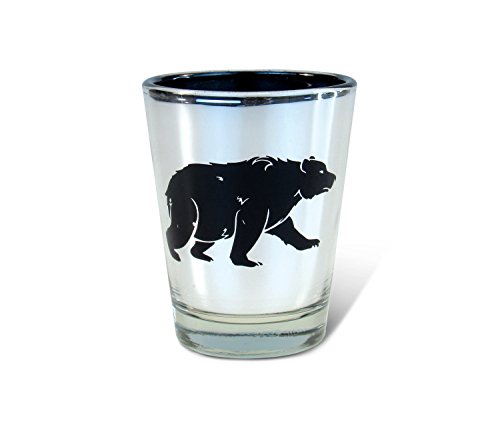 Puzzled Black Bear Silver Shot Glass, 1.70 Oz. Tequila Gin Cocktails Whisky Vodka Unbreakable Glassware Novelty Shot Glasses For Home & Bar Tools Accessory #TOP22