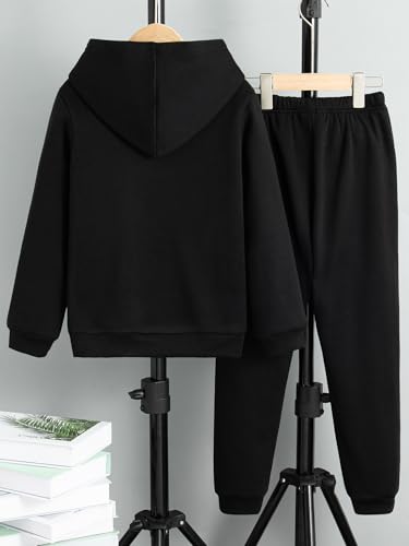 Boys Clothes 2Pcs Set Long Sleeve Hooded Tracksuit Sweatshirt Top and Sweatpants Fall Winter Outfits Set 7-13Y2