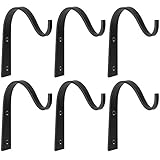 Mkono 6 Pack Iron Wall Hooks for Hanging Plant Lanterns, Plant Hanger Fence Metal Bracket for Bird Feeders, Wind Chimes, Mason Jar Sconces, Light Outdoor Indoor Rustic Home Decor, 3 Inch