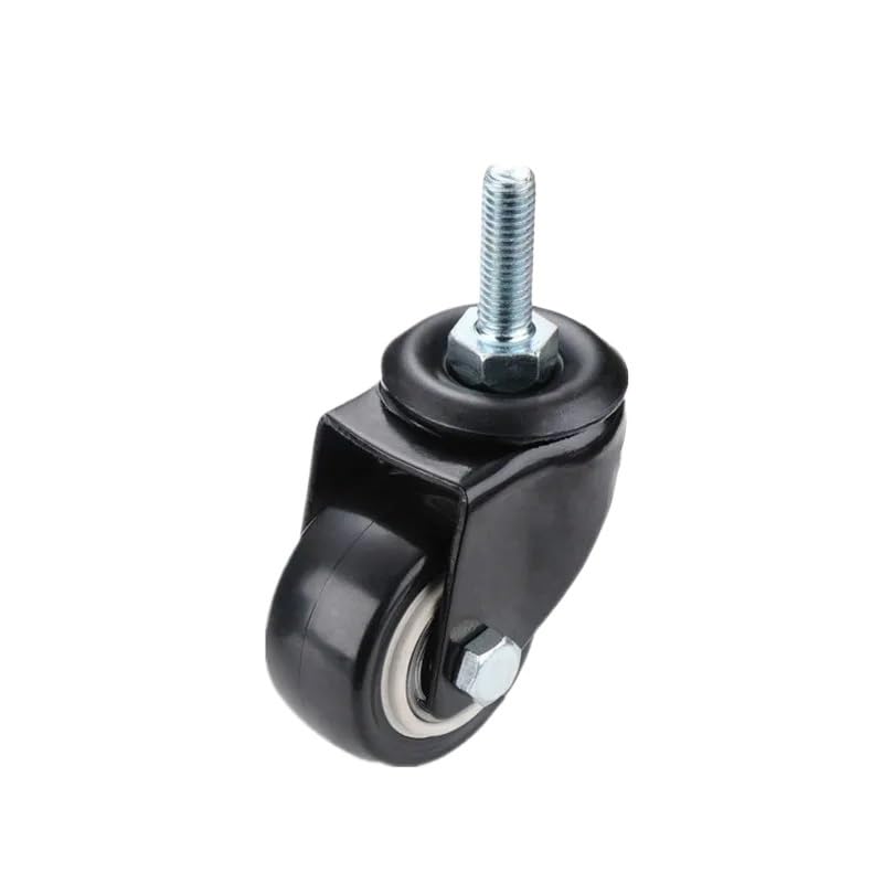 HBDBJRWB Ruedas giratorias para Silla de Oficina M8 de 1,5 Pulgadas, silenciosas, de Goma, de Repuesto, Suaves y seguras, para Muebles (1 Unidad, sin Frenos)