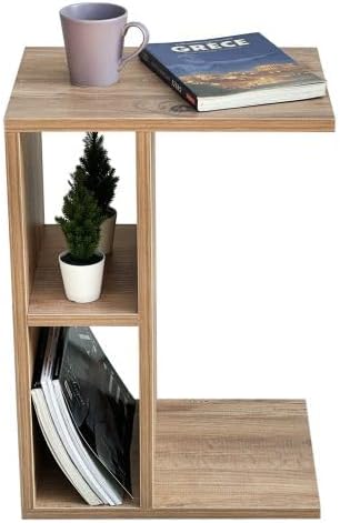 Side Table Nightstand Shelf 2 Floor Coffee Table 5313