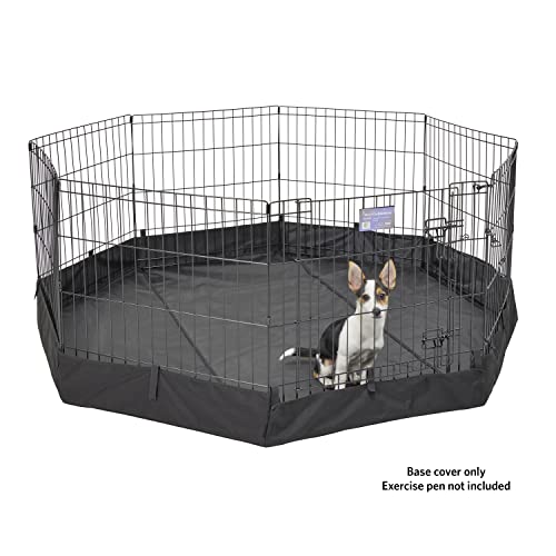 MidWest Homes For Pets Octagon Exercise Pen Fabric Mesh Bottom, Black - Image 2