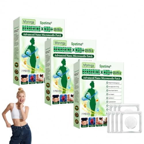 Spetime Moringa Berberine Patches(Larger Size) 2026 New Professional Moringa 10-in-1 Nano Microdarts Patch Natural moringa berberine x nad patches for Women and Men Suitable for All Skin Types (2)