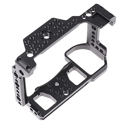 Image of Z5 Z6 Z7 Cage, Hersmay Camera Cage with Top Handle for Nikon Z5 / Z6 / Z7 / Z6II / Z7II Mirrorless Camera with Cold Shoe,ARRI Handle Locating Holes,Multiple 1 /4 inch 3 /8 inch Screw Holes