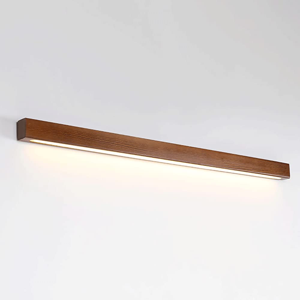 Mjsdjof Wood Long Strip Wall Sconce, Walnut Wood Bedside Lamp, Background Wall Atmosphere Lamp, Modern LED 3 Color Mode Wall Washer Lamps for Dining Room, Living Room, Staircase Wall