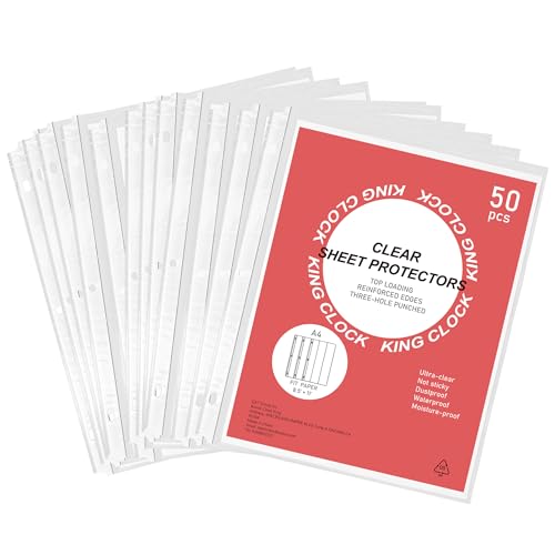 50 Packs Sheet Protectors 8.5 x 11 inch Clear Page Protectors for...