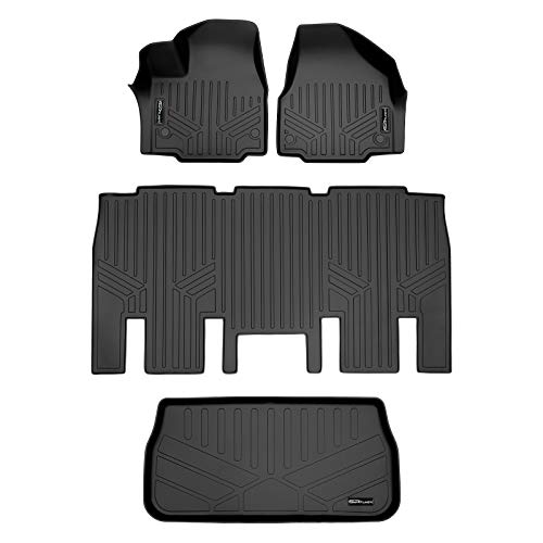Maxliner Floor Mats 2 Rows And Cargo Liner Behind 3Rd Row Set Black For 2017-2018 Chrysler Pacifica 8 Passenger Model Only (No Hybrid Models) #TOP4