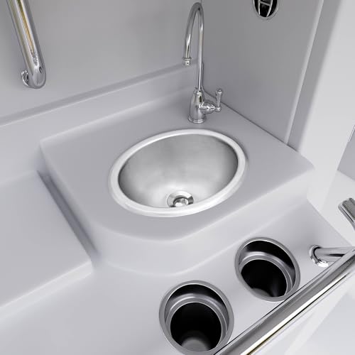 Image of Oval RV Kitchen Sink, 13.39 inch X 10.63 inch X 5.12 inch Stainless Steel Bar Sink, 13 Inch Small Oval RV Sink with Sink Drain Assembly