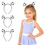 Healvian 3 Stück Fußball Stirnbänder Haarbänder Mädchen Damen Haarreifen Rutschfestes Haarreif Fußball Haarschmuck zur Fußballweltmeisterschaft Sommer Sport Cheerleader
