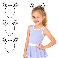 Healvian 3 Stück Fußball Stirnbänder Haarbänder Mädchen Damen Haarreifen Rutschfestes Haarreif Fußball Haarschmuck zur Fußballweltmeisterschaft Sommer Sport Cheerleader