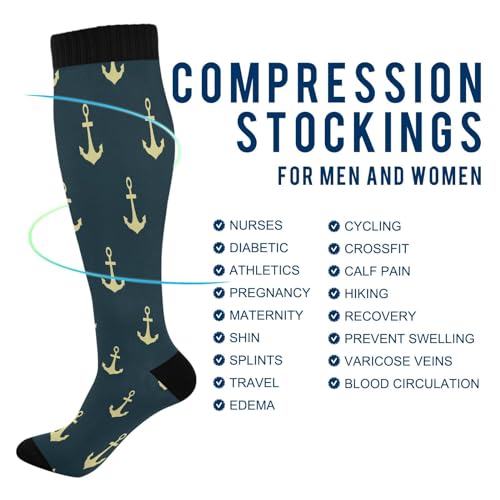 Image of Compression Socks for Men Women Colorful Knee High Socks Support for Athletic Sport Running Hiking Fitness