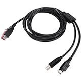 Annadue Druckerdatenkabel, 1,8 M USB zu USB B Männlich und 3 -Pin -Power -DIN -Männlichen Kabel mit Hoch Kompatiblen Materialien für Drucker- und Lagerbestandsverwaltung