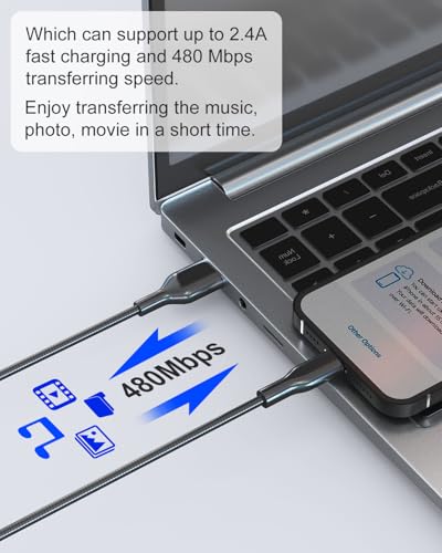 Chargeur en métal tressé iPhone pour charge rapide 2,4A - 4