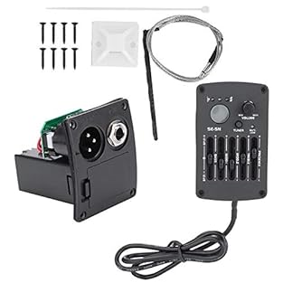 Dispaly LED: Built-in tuner with LED display, low, medium 1, mid2, treble and presence control knobs, according to different needs. Power Supply: Powered by a 9V battery and low battery indicator(battery is not included) USED FOR: The SE-5N 5 Band pi...