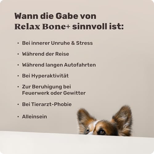 5-in-1 Entspannungs-Kauknochen - Relax Bone+ 1x Kauartikel (12cm) von mammaly - Kaustange aus Rinderhaut mit Kamille & Lavendel u. v. m. zur Beruhigung - Kauspielzeug / -Knochen als Beruhigungsmittel