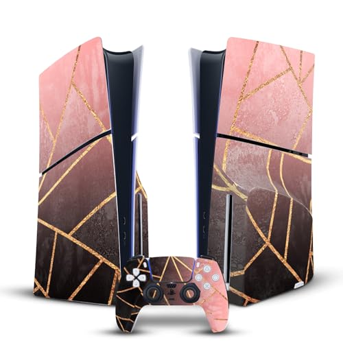 Vinyle Autocollant PS5 Slim et Manette Elisabeth Fredriksson Rose Noir