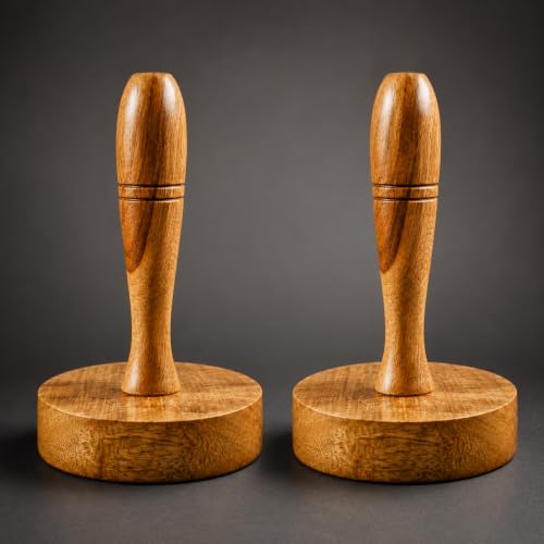 Image of Wooden Roti Press for Kitchen | Manual Chapati & Puri Press | Handmade Natural Hardwood Dough Presser | Heavy Duty Roti Maker for Puri, Papad, Khakhra & Mini Pizza Base | Pack of 2
