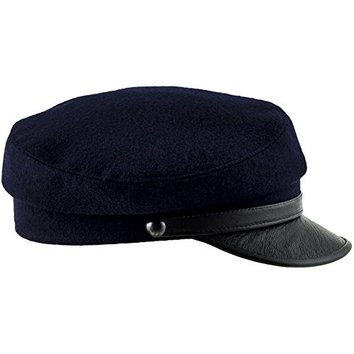 Sterkowski Maciejowka Model 4 Cap | Wool Fiddler Cap for Men and Women | Vintage Hats for Men Driver Cap Peaked Cap Sailor Hat Greek Cap Cabbie Cap Wool Cap Sailor Hat Yacht US 7 3/8 Navy Blue/Black