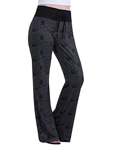 HDE Womens Cotton Pajama Pants Wide Leg Sleepwear Casual Loose Lounge PJ Bottoms,A Thousand Cats,Medium